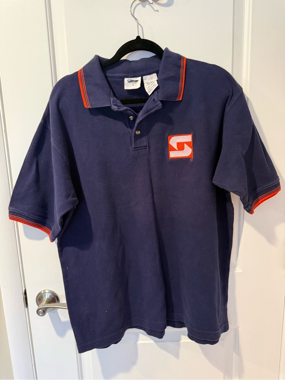 Vintage Syracuse University Navy Polo with Orange Accent